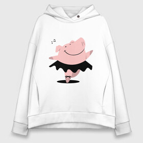 Женское худи Oversize хлопок с принтом Dancing Pig в Кировске, френч-терри — 70% хлопок, 30% полиэстер. Мягкий теплый начес внутри —100% хлопок | боковые карманы, эластичные манжеты и нижняя кромка, капюшон на магнитной кнопке | 2019 | дед мороз | дом | елка | желание | животные | зима | кабан | милый | мороз | настроение | новый год | пеппа | подарок | позитив | поросенок | праздник | радость | рождество | салют | санта клаус