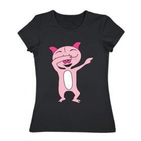 Женская футболка хлопок с принтом DAB Pig в Кировске, 100% хлопок | прямой крой, круглый вырез горловины, длина до линии бедер, слегка спущенное плечо | Тематика изображения на принте: 