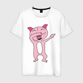 Мужская футболка хлопок с принтом DAB Pig в Кировске, 100% хлопок | прямой крой, круглый вырез горловины, длина до линии бедер, слегка спущенное плечо. | 