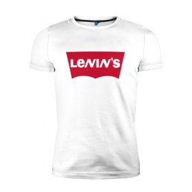 Мужская футболка премиум с принтом LENIN`S в Кировске, 92% хлопок, 8% лайкра | приталенный силуэт, круглый вырез ворота, длина до линии бедра, короткий рукав | бренд | коммунизм | комсомол | ленин | партия | революция