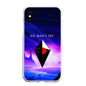 Чехол для iPhone XS Max матовый с принтом NO MANS SKY 2019 в Кировске, Силикон | Область печати: задняя сторона чехла, без боковых панелей | Тематика изображения на принте: game | hill | hills | mounatin | mounatins | nms | no mans sky | planet | rock | rocks | sky | snow | space | winter | игры | планеты