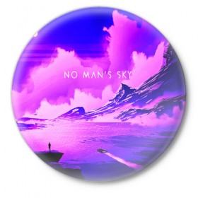 Значок с принтом No Mans Sky в Кировске,  металл | круглая форма, металлическая застежка в виде булавки | 