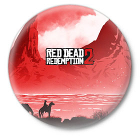 Значок с принтом RED DEAD REDEMPTION в Кировске,  металл | круглая форма, металлическая застежка в виде булавки | Тематика изображения на принте: 