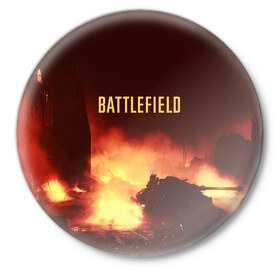 Значок с принтом battlefield в Кировске,  металл | круглая форма, металлическая застежка в виде булавки | 