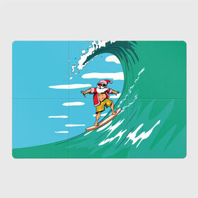 Магнитный плакат 3Х2 с принтом Cool Santa в Кировске, Полимерный материал с магнитным слоем | 6 деталей размером 9*9 см | Тематика изображения на принте: cool | creative | design | holiday | merry christmas | new year | sea | summer | surfing | wave | волна | дизайн | канары | креатив | круто | лето | море | новый год | рождество | сёрфинг