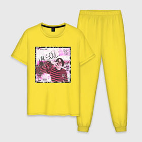 Мужская пижама хлопок с принтом Lizer - MY SOUL в Кировске, 100% хлопок | брюки и футболка прямого кроя, без карманов, на брюках мягкая резинка на поясе и по низу штанин
 | Тематика изображения на принте: 