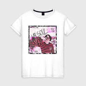 Женская футболка хлопок с принтом Lizer - MY SOUL в Кировске, 100% хлопок | прямой крой, круглый вырез горловины, длина до линии бедер, слегка спущенное плечо | 