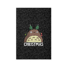 Обложка для паспорта матовая кожа с принтом Totoro Christmas в Кировске, натуральная матовая кожа | размер 19,3 х 13,7 см; прозрачные пластиковые крепления | anime | christmas | moon | myneighbortotoro | night | totoro | xmas | аниме | канта | кодомо | котобус | кусакабэ | мэй | рождество | сусуватари | тацуо | тоторо | хаяомиядзаки | ясуко