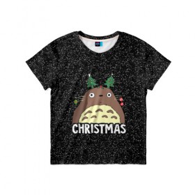 Детская футболка 3D с принтом Totoro Christmas в Кировске, 100% гипоаллергенный полиэфир | прямой крой, круглый вырез горловины, длина до линии бедер, чуть спущенное плечо, ткань немного тянется | anime | christmas | moon | myneighbortotoro | night | totoro | xmas | аниме | канта | кодомо | котобус | кусакабэ | мэй | рождество | сусуватари | тацуо | тоторо | хаяомиядзаки | ясуко