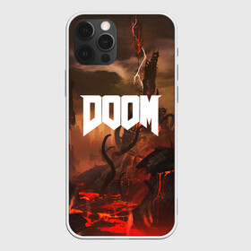 Чехол для iPhone 12 Pro с принтом DOOM в Кировске, силикон | область печати: задняя сторона чехла, без боковых панелей | demon | devil | doom | doom vfr | evil | game | mars | red | демон | дум | игры | космос | красная планета | марс | пришельцы