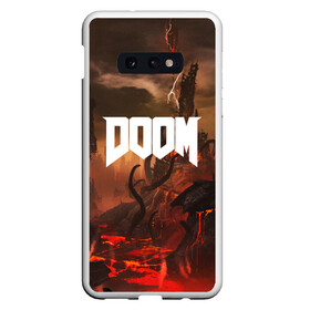 Чехол для Samsung S10E с принтом DOOM в Кировске, Силикон | Область печати: задняя сторона чехла, без боковых панелей | demon | devil | doom | doom vfr | evil | game | mars | red | демон | дум | игры | космос | красная планета | марс | пришельцы