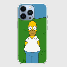 Чехол для iPhone 13 Pro с принтом Гомер Симпсон в кустах в Кировске,  |  | 2019 | 2х2 | simpsons | барт | гомер | для мамы | для сына | интересный | кусты | мардж | мультики | мультфильмы | мэгги | новый год | подарок | симпсон | симпсоны | текстура | уникальный