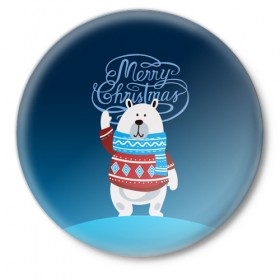 Значок с принтом Merry Christmas в Кировске,  металл | круглая форма, металлическая застежка в виде булавки | Тематика изображения на принте: 