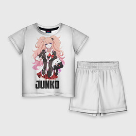 Детский костюм с шортами 3D с принтом Джунко в Кировске,  |  | danganronpa | junko | monokuma | аниме | девочка | девушка | джунко | медведь | мишка | монокума | мультфильм | эношима