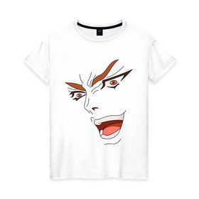 Женская футболка хлопок с принтом Dio Brando в Кировске, 100% хлопок | прямой крой, круглый вырез горловины, длина до линии бедер, слегка спущенное плечо | dio | jojo | джо джо | дио