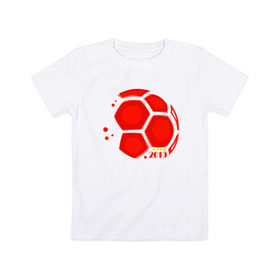 Детская футболка хлопок с принтом Мяч Спартак в Кировске, 100% хлопок | круглый вырез горловины, полуприлегающий силуэт, длина до линии бедер | 
