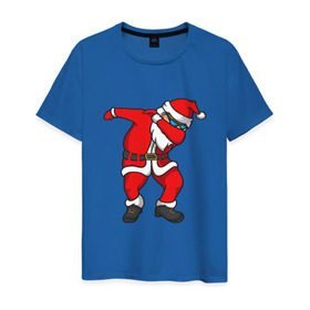 Мужская футболка хлопок с принтом Dabbing Santa в Кировске, 100% хлопок | прямой крой, круглый вырез горловины, длина до линии бедер, слегка спущенное плечо. | 