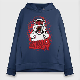 Женское худи Oversize хлопок с принтом Eskimo Callboy - Polar Bear в Кировске, френч-терри — 70% хлопок, 30% полиэстер. Мягкий теплый начес внутри —100% хлопок | боковые карманы, эластичные манжеты и нижняя кромка, капюшон на магнитной кнопке | eskimo callboy | merch | metal | polar bear | rock | мерч | металл | полярный медведь | пхк | рок | эскимо коллбой