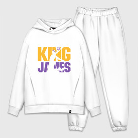 Мужской костюм хлопок OVERSIZE с принтом King James в Кировске,  |  | cavaliers | cleveland | coach | james | king | lakers | lebron | los angeles | nba | player | slam dunk | sport | team | баскетбол | борода | джеймс | игрок | кавальерс | калиф | кливленд | король | леброн | лейкерс | лос анджелес | нба | слэм д