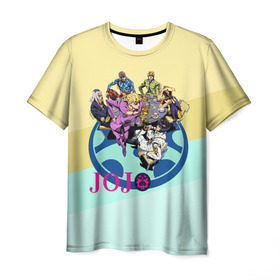 Мужская футболка 3D с принтом JOJO в Кировске, 100% полиэфир | прямой крой, круглый вырез горловины, длина до линии бедер | adventure | anime | bizzare | jo jo | jojo | logo | manga | аниме | араки | ахегао | джо | джо джо | джоджо | жижа | жожа | жожо | йойо | лого | манга | мульт | мультфильм | отаку | сериал | символ | хирохико | юри | яой