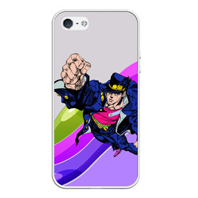 Чехол для iPhone 5/5S матовый с принтом Jojo Jotaro в Кировске, Силикон | Область печати: задняя сторона чехла, без боковых панелей | adventure | anime | bizzare | jo jo | jojo | logo | manga | аниме | араки | ахегао | джо | джо джо | джоджо | жижа | жожа | жожо | йойо | лого | манга | мульт | мультфильм | отаку | сериал | символ | хирохико | юри | яой