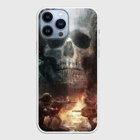 Чехол для iPhone 13 Pro Max с принтом Battlefield Череп в Кировске,  |  | Тематика изображения на принте: battlefield | ак 47 | батла | баттл | война | огонь | омон | оружие | перестрелка | стрелялка | череп