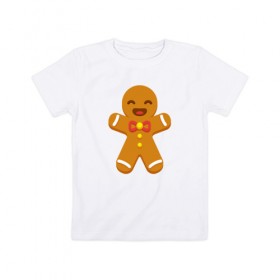 Детская футболка хлопок с принтом Печенька в Кировске, 100% хлопок | круглый вырез горловины, полуприлегающий силуэт, длина до линии бедер | 
