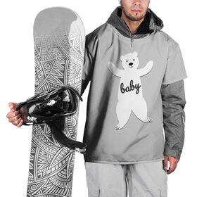 Накидка на куртку 3D с принтом Baby Bear в Кировске, 100% полиэстер |  | Тематика изображения на принте: 