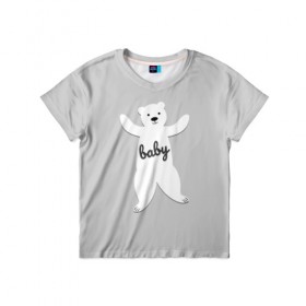 Детская футболка 3D с принтом Baby Bear в Кировске, 100% гипоаллергенный полиэфир | прямой крой, круглый вырез горловины, длина до линии бедер, чуть спущенное плечо, ткань немного тянется | Тематика изображения на принте: 