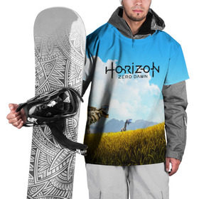Накидка на куртку 3D с принтом Horizon Zero Dawn в Кировске, 100% полиэстер |  | aloy | game | horizon zero dawn | hunter | machine | mecha | robot | snow | spear | the frozen wilds | weapon | игры | постапокалипсис | роботы | фентези | элой