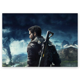 Поздравительная открытка с принтом Just Cause 4 в Кировске, 100% бумага | плотность бумаги 280 г/м2, матовая, на обратной стороне линовка и место для марки
 | Тематика изображения на принте: action adventure | black | cause | hand | just | rico | rodriguez | solis | боевик | габриэлла | дело | моралес | правое | приключенческий | рико | родригес | рука | солис | черная