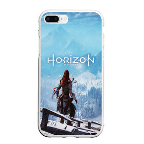 Чехол для iPhone 7Plus/8 Plus матовый с принтом HORIZON ZERO DAWN в Кировске, Силикон | Область печати: задняя сторона чехла, без боковых панелей | aloy | game | horizon zero dawn | hunter | machine | mecha | robot | snow | spear | the frozen wilds | weapon | игры | постапокалипсис | роботы | фентези | элой