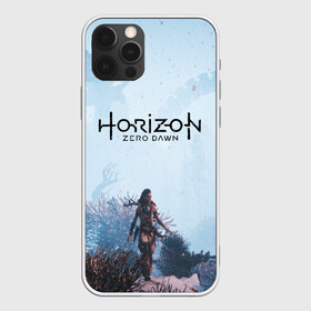 Чехол для iPhone 12 Pro с принтом Horizon Zero Dawn в Кировске, силикон | область печати: задняя сторона чехла, без боковых панелей | aloy | game | horizon zero dawn | hunter | machine | mecha | robot | snow | spear | the frozen wilds | weapon | игры | постапокалипсис | роботы | фентези | элой