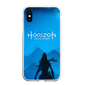 Чехол для iPhone XS Max матовый с принтом HORIZON ZERO DAWN в Кировске, Силикон | Область печати: задняя сторона чехла, без боковых панелей | aloy | game | horizon zero dawn | hunter | machine | mecha | robot | snow | spear | the frozen wilds | weapon | игры | постапокалипсис | роботы | фентези | элой