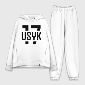 Женский костюм хлопок Oversize с принтом USYK 17 в Кировске,  |  | usyk | wbc | боец | бокс | боксер | украина | усик | чемпион