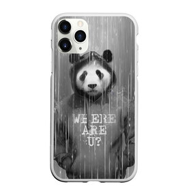 Чехол для iPhone 11 Pro матовый с принтом Панда в Кировске, Силикон |  | дождь | животные | капюшон | кофта | медведь | мишка | панда | природа | хипстер