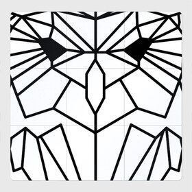 Магнитный плакат 3Х3 с принтом Полигональная сова в Кировске, Полимерный материал с магнитным слоем | 9 деталей размером 9*9 см | Тематика изображения на принте: owl | polygonal owl | геометрическая сова | геометрия | полигон | полигональная сова | полигоны | сова | совенок