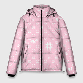 Мужская зимняя куртка 3D с принтом Lil Peep pink pattern в Кировске, верх — 100% полиэстер; подкладка — 100% полиэстер; утеплитель — 100% полиэстер | длина ниже бедра, свободный силуэт Оверсайз. Есть воротник-стойка, отстегивающийся капюшон и ветрозащитная планка. 

Боковые карманы с листочкой на кнопках и внутренний карман на молнии. | Тематика изображения на принте: benz truck | girls | gustav ahr | heart | hip hop | lil | lil peep | look at the sky tonight | love | peep | rap | rose | лил | лилпип | паттерн | пип | рэп | хип хоп | эмо | эмо реп
