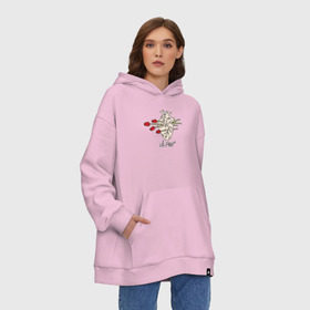 Худи SuperOversize хлопок с принтом Lil Peepheart в Кировске, 70% хлопок, 30% полиэстер, мягкий начес внутри | карман-кенгуру, эластичная резинка на манжетах и по нижней кромке, двухслойный капюшон
 | benz truck | girls | gustav ahr | heart | hip hop | lil | lil peep | peep | rap | rose | лил | лилпип | пип | роза | рэп | сердце | хип хоп | эмо | эмо реп