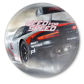Значок с принтом Need for Speed в Кировске,  металл | круглая форма, металлическая застежка в виде булавки | need for speed | nfs | авто | вип | гонки | жажда скорости | класс | машины | симулятор | чемпион