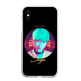 Чехол для iPhone XS Max матовый с принтом BTS Suga в Кировске, Силикон | Область печати: задняя сторона чехла, без боковых панелей | army | bangtan | beyond | boys | bts | j hope | jimin | jin | jungkook | k pop | rm | scene | suga | the | v | армия | арэма | бтс | ви | джей хоупа | сюги | чимина | чина | чонгука