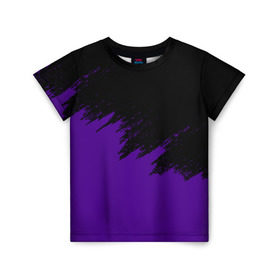 Детская футболка 3D с принтом КРАСКА И НИЧЕГО ЛИШНЕГО! в Кировске, 100% гипоаллергенный полиэфир | прямой крой, круглый вырез горловины, длина до линии бедер, чуть спущенное плечо, ткань немного тянется | color | dirty | purple | texture | yellow.paints | брызги | брызги красок | желтый | краски | текстура | фиолетовый