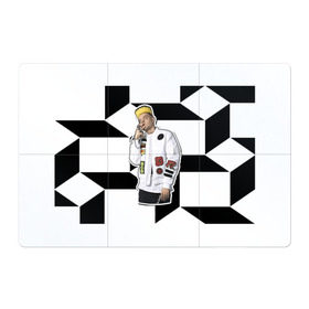 Магнитный плакат 3Х2 с принтом Элджей в Кировске, Полимерный материал с магнитным слоем | 6 деталей размером 9*9 см | 3d | sayonara boy | группа | квадратики | кубики | лого | логотип | морген | музыка | русский реп | сайонара | элджей
