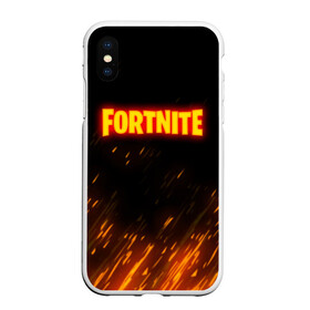 Чехол для iPhone XS Max матовый с принтом FORTNITE FIRE в Кировске, Силикон | Область печати: задняя сторона чехла, без боковых панелей | Тематика изображения на принте: 2019 | armor | armour | cybersport | esport | fire | fortnite | game | llama | logo | броня | игра | киберспорт | лама | симулятор строительства | строительство | фиолетовый | фирменные цвета | фортнайт