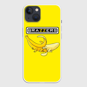 Чехол для iPhone 13 с принтом Brazzers в Кировске,  |  | brazzers | банан | бразерс | логотип | надпись | прикол | юмор