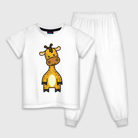 Детская пижама хлопок с принтом Зверинец в Кировске, 100% хлопок |  брюки и футболка прямого кроя, без карманов, на брюках мягкая резинка на поясе и по низу штанин
 | животное | животные | жираф | звери | зверинец | зверь | милые | мульт | мультяшные | мультяшный