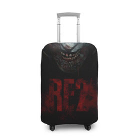 Чехол для чемодана 3D с принтом Resident Evil 2 в Кировске, 86% полиэфир, 14% спандекс | двустороннее нанесение принта, прорези для ручек и колес | 2 | 2019 | dark | evil | game | horror | resident | zombie | зомби | зубы | игра | кровь | лого | обитель зла | ужас