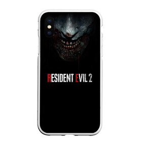 Чехол для iPhone XS Max матовый с принтом Resident Evil 2 в Кировске, Силикон | Область печати: задняя сторона чехла, без боковых панелей | 2 | 2019 | dark | evil | game | horror | resident | zombie | зомби | зубы | игра | кровь | лого | обитель зла | ужас