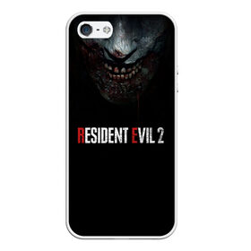 Чехол для iPhone 5/5S матовый с принтом Resident Evil 2 в Кировске, Силикон | Область печати: задняя сторона чехла, без боковых панелей | 2 | 2019 | dark | evil | game | horror | resident | zombie | зомби | зубы | игра | кровь | лого | обитель зла | ужас