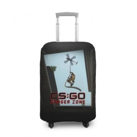 Чехол для чемодана 3D с принтом CS:GO - Danger Zone в Кировске, 86% полиэфир, 14% спандекс | двустороннее нанесение принта, прорези для ручек и колес | 